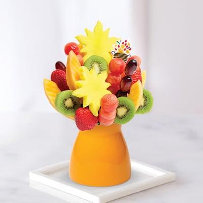 Received  a beautiful fruit arrangement that was delivered to my place at work for my Birthday last week. YUMMY