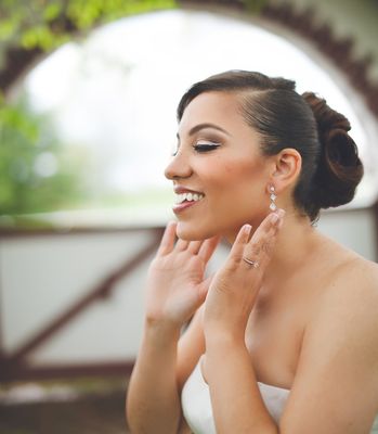 Makeup, hair and earrings. Check!