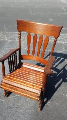 Antique Oak Rocking Chair After