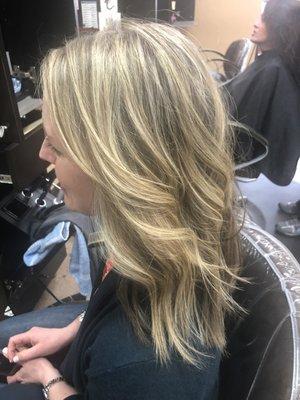 Highlights to blend away the gray on this beauty!