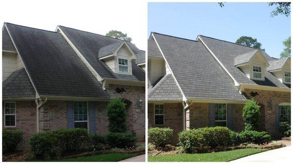 Before and After Roof Soft washing