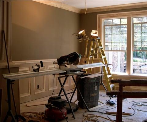 True wainscoting and trim work.