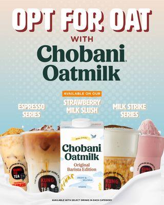 We like having options! Opt for Oatmilk when you order any of these drinks.