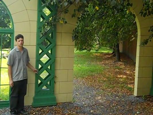 Me at the Forbes Field replica gate attached to remaining section of outfield wall