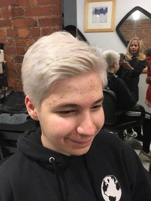 Ice Blond color by Reena at Permacut, 1st Avenue NYC