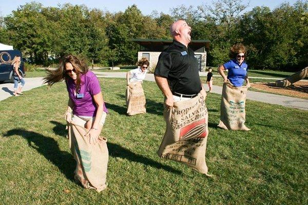 Potato Sack race at our 2015 Client Appreciation Event