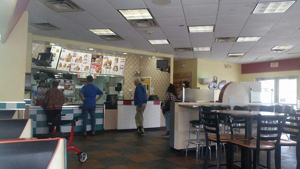 Several people standing in line waiting to order, but only one very slow worker at the counter. This place doesn't value its customers.