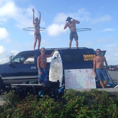 Summer time fun with the rental truck on Narragansett Beach