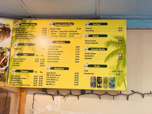 Updated menu