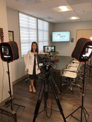 Dr. White shooting a video about COPD