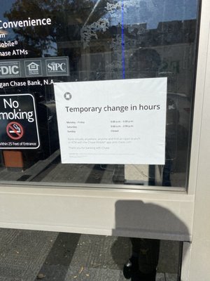 Temporary hours