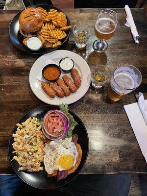 Burgers, Mozzarella sticks, Jameson, Craft Beer