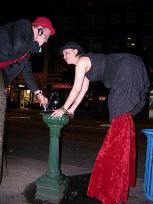 Stilt walkers with heads...