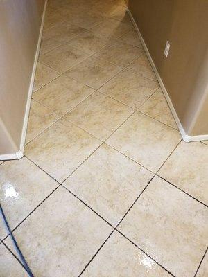 Cleaning ceramic tile and grout