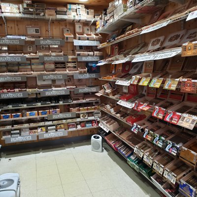 We are a walk-in humidor with lots of cigars.