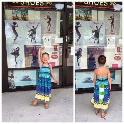 Aspiring to be a dancer like the pictures in the window of On Your Toes.