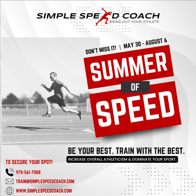 Don't Miss Our 2024 Summer Of Speed Training Programs! Choose from 2 Day or 3 Day A Week Options.

Starts May 30th
Ends August 6th