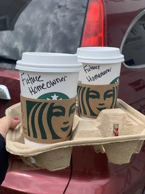 What sets me apart? I go above and beyond for my clients.  These coffees were for my future homeowner clients!