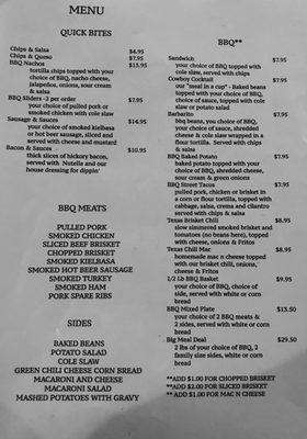 Menu for Big Mouth as of 2/11/18