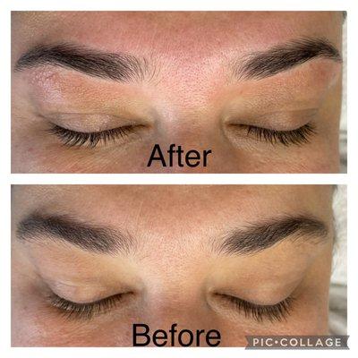 Bow Waxing before and after. #waxing #browwax