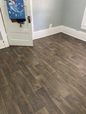 New vinyl floor installation for one of our clients that really needed the renovation