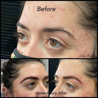 Combination Brow work with Microblading & Machine work.