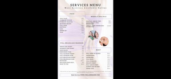 MENU SERVICES