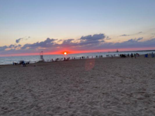 Sunset at the bathroom beach