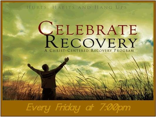 Celebrate Recovery meets every Friday at 7pm.  Hurts? Hang-ups? Habits? Check out this Christ-centered approach to recovery.