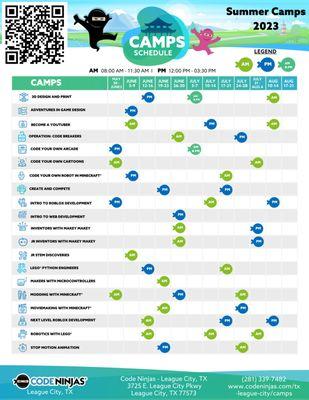 2023 Summer Camp Schedule League City