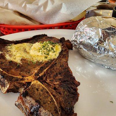 8oz. Steak @ Baled Potato (w/ flour tortilla)