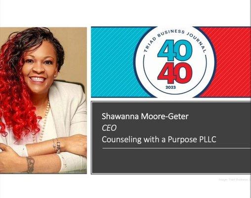 Congratulations to our CEO & Founder for her acknowledgment as one of the most influential  and accomplished business minds of the Triad.