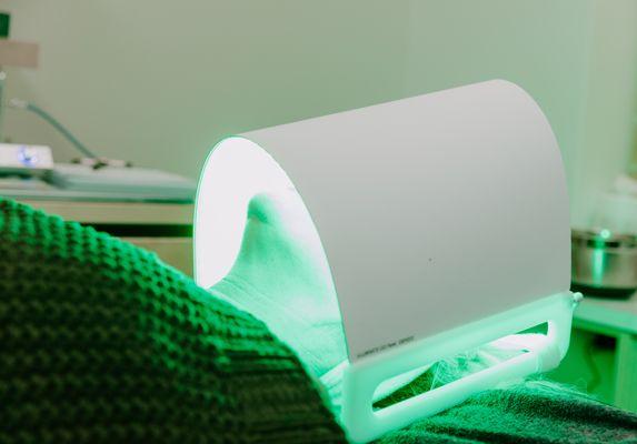 We offer Red & Green LED for anti-aging and acne treatments. LED is included in every facial.