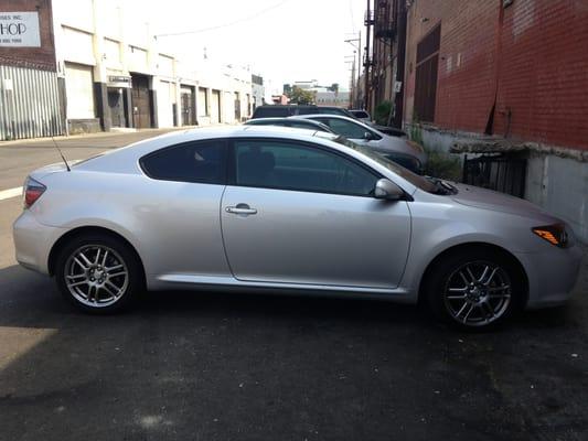 My scion tc with the new fixed mirror.