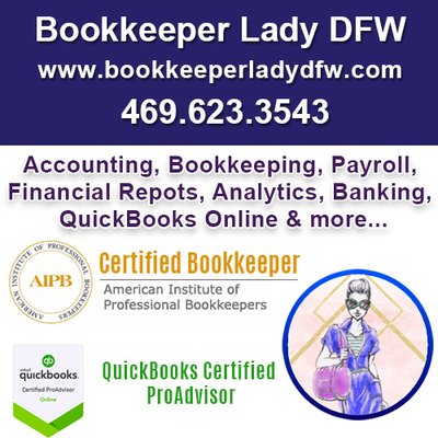 Bookkeeper Lady DFW -Local, Affordable, Boutique Accounting and Bookkeeping Services in DFW