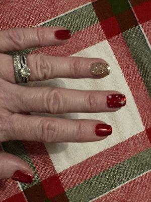 Wendy's Christmas nail design. So cute!