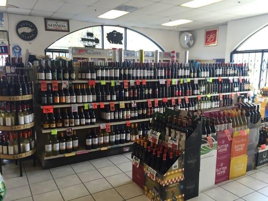 Large wine section. Off the shelf or out of the cooler, whichever way you prefer