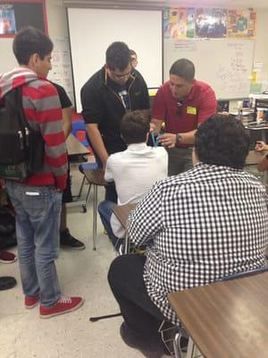 Mr. Salinas demonstrating on how to do phlebotomy :)