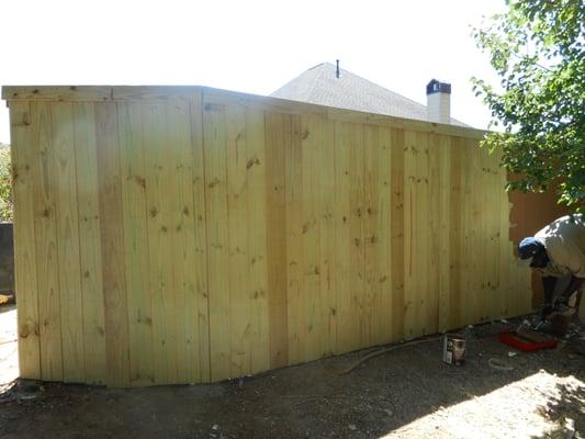 Cedar privacy fence with cap