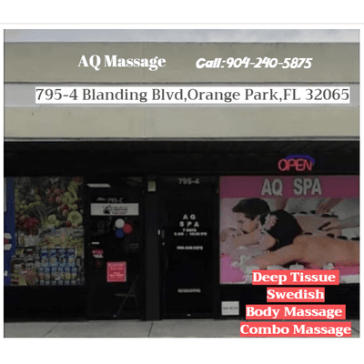 AQ Massage
795 Blanding Blvd Ste 4, Orange Park, FL 32065