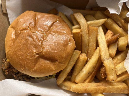 Korea Fried Chicken Sandwich with Fries