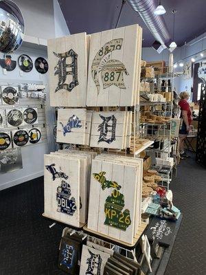 Plaques made with old Michigan license plates