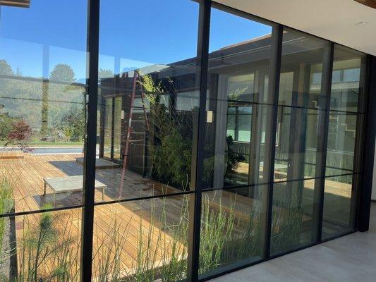 Patio glass wall