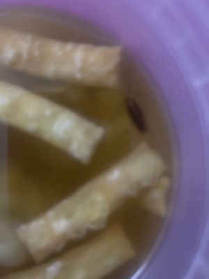 Roach in wonton soup