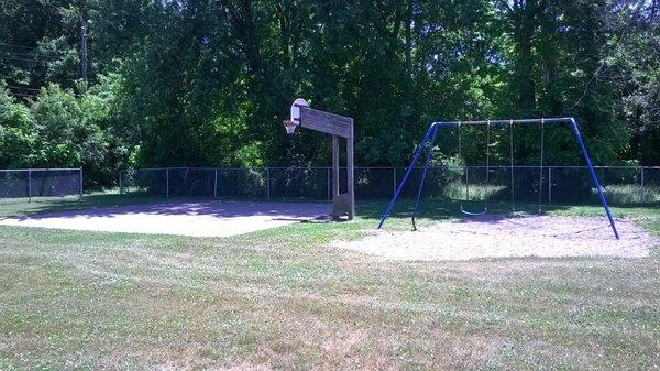 Basketball and swings