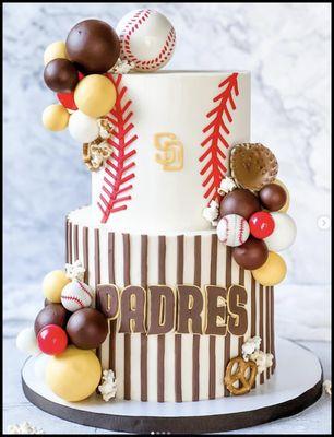 2-Tier Baseball Cake