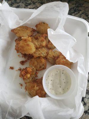 Fried Pickles. Salty and came cold.