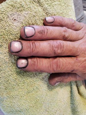 Before, men's manicure