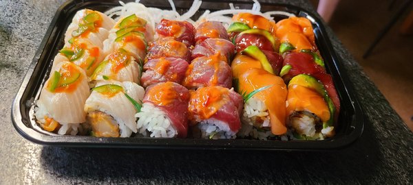 (l to r) Lexus Roll, Lion King Roll, Queen Roll.