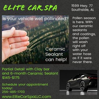 Get rid of pollen and make your vehicle easier to maintain. Ceramic Sealant